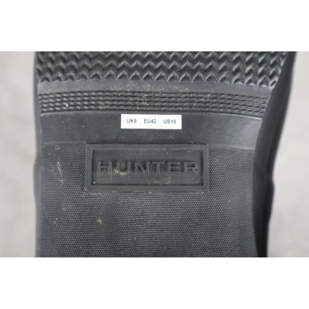 Hunter Boots Womens Size 10 Black Rain Boot Waterproof Mid-Calf Rubber Logo